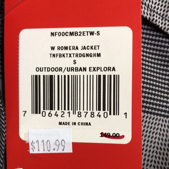 The North Face Gray Black Plaid Check Print Rain Coat Jacket + Hoodie - Picture 8 of 15